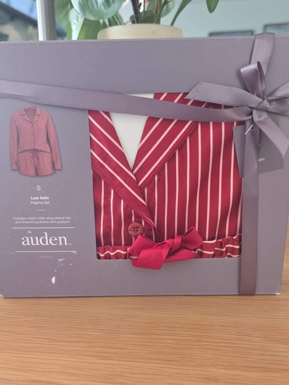 auden Luxe Satin Pajama Set - Red Stripe